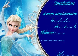 elsa reine des neige carte invitation